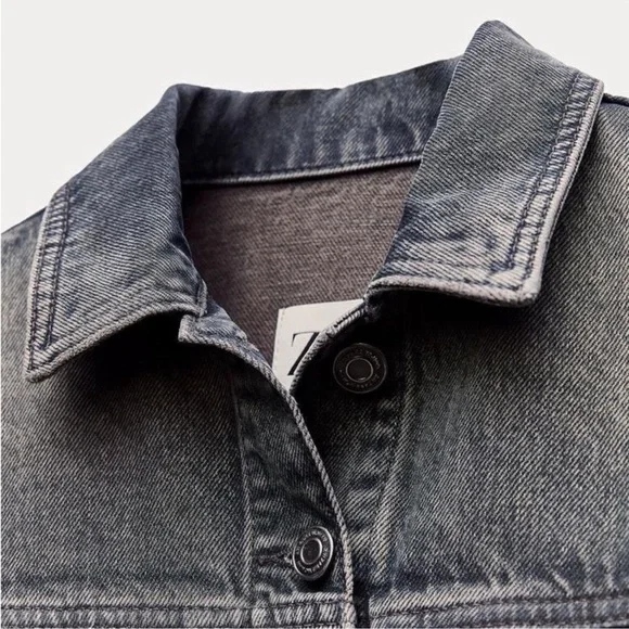 Zara Washed Black Denim Maxi Shirt Dress, size M - Picture 4 of 8